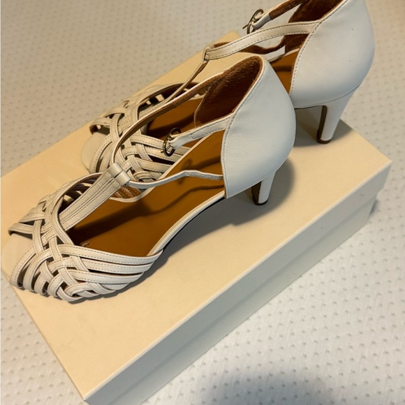 Sezane Hortense High Sandals White Women's Heels - Picture 11 of 15